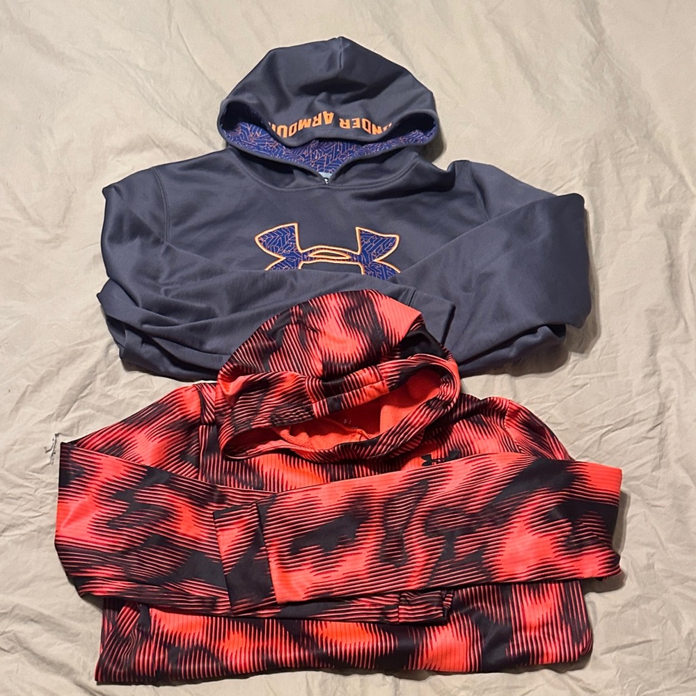Under Armour Kids' dark gray and Red Hoodies